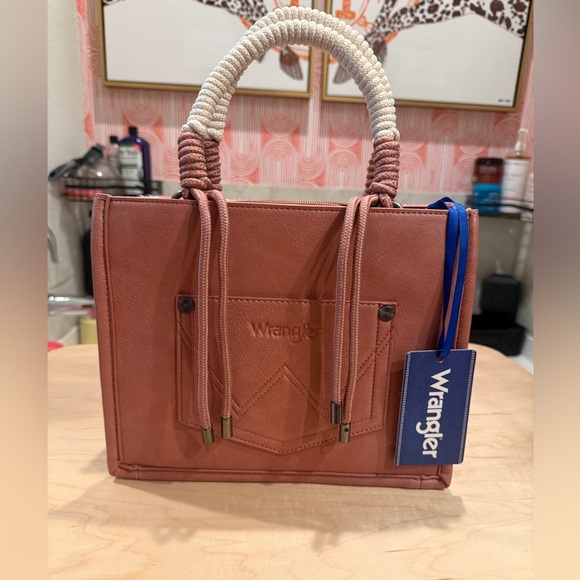 Wrangler Pink Cowprint Tote Bag - Picture 2 of 3